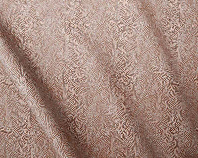 Alma Terracotta - Curtain fabric with Orange botanical print