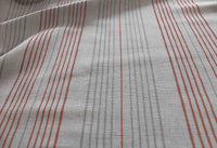 Else Terracotta -  Linen Cotton mix curtain fabric, Orange & Grey stripes
