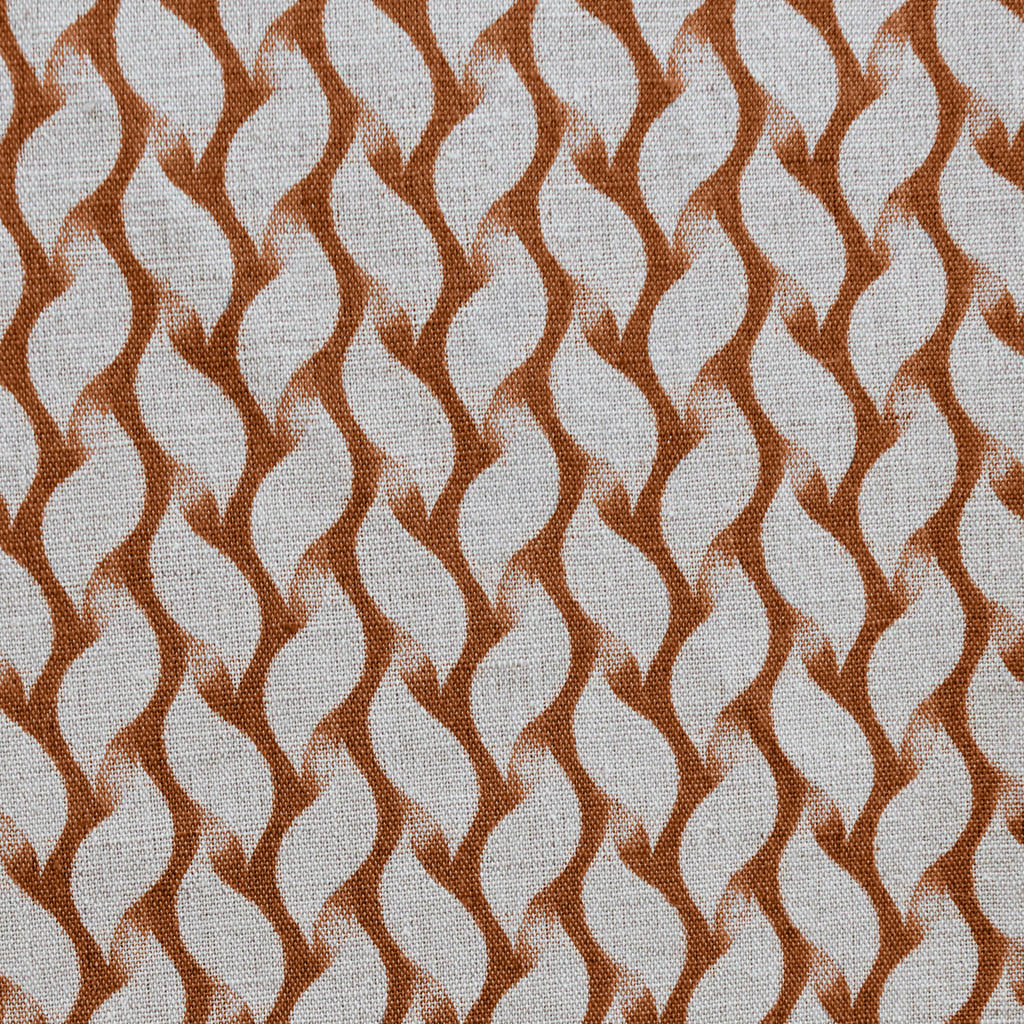 Isla Terracotta - Curtain fabric with Orange abstract print