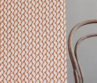 Isla Terracotta - Curtain fabric with Orange abstract print