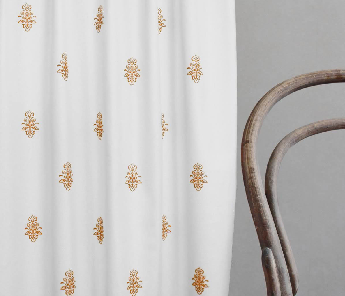 Lisana Terracotta - Curtain fabric with Orange abstract print