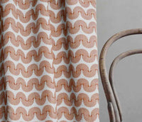 Ofira Terracotta - Curtain fabric with Orange abstract print