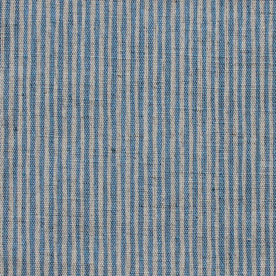 Laila True Blue - Curtain fabric with Blue stripes
