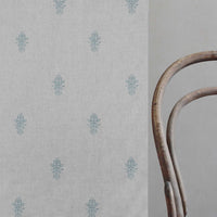 Lisana-NAT True Blue - Curtain fabric with Light Blue abstract print