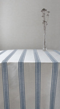 Bella True Blue - Curtain fabric with Blue stripes