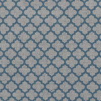 Jonna True Blue - Curtain fabric, blue moroccan clover pattern