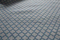 Jonna True Blue - Curtain fabric, blue moroccan clover pattern