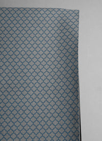Jonna True Blue - Curtain fabric, blue moroccan clover pattern