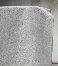 Pia True Blue - Curtain fabric, abstract Blue leaf pattern