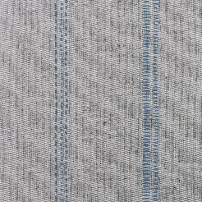 Rae True Blue - Curtain fabric with blue hand drawn stripes