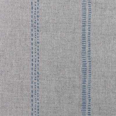 Rae True Blue - Curtain fabric with blue hand drawn stripes