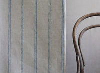 Rae True Blue - Curtain fabric with blue hand drawn stripes
