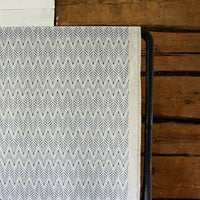 Sylvia True Blue - Blue abstract print on Natural fabric