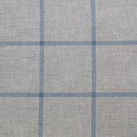 Tove True Blue - Checked fabric with Blue checks for curtains, roman blinds