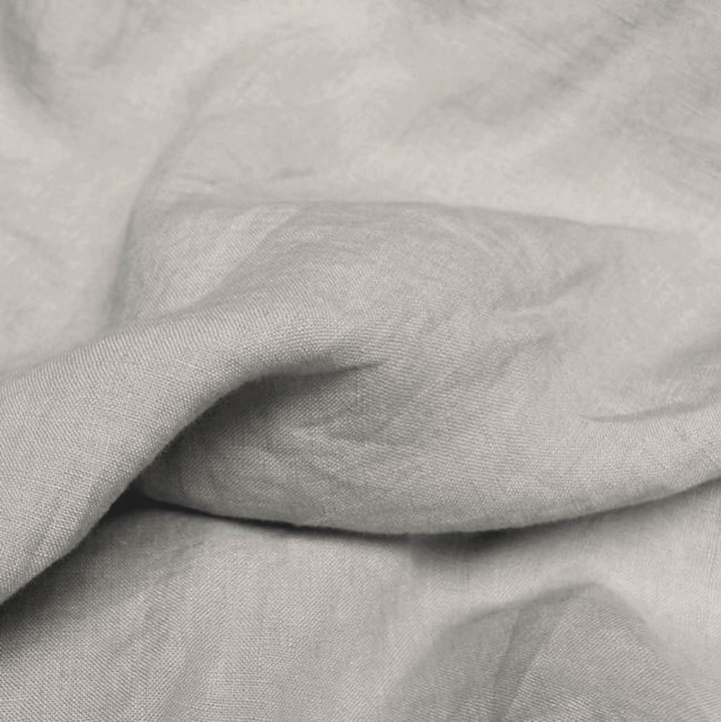 Ulrike Smoke Grey - Stonewashed blue linen cotton mix fabric, for curtains and blinds.