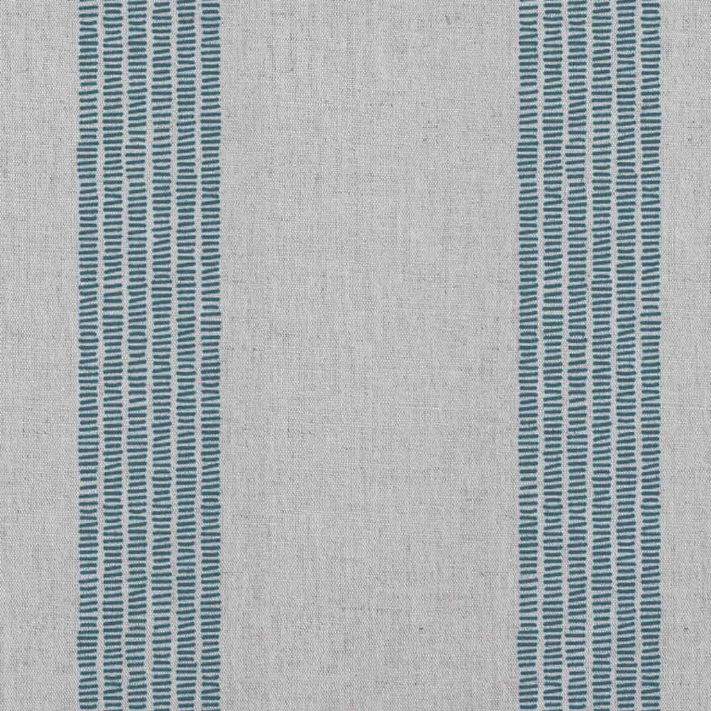 Sumi Blue Stone - Natural curtain fabric with Blue Striped print
