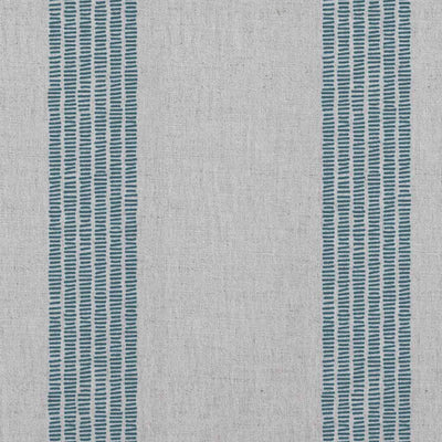 Sumi Blue Stone - Natural curtain fabric with Blue Striped print