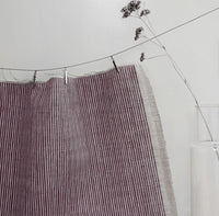 Laila Wine - Curtain fabric with Dark Red stripes