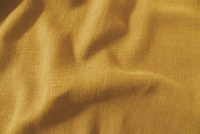 Yellow Linen Cotton fabric. Very soft - close-up. Enni Mustard by Ada & Ina