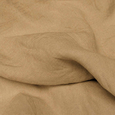 Yellow Linen Fabric - close-up. Mariana Gold Rose by Ada & Ina